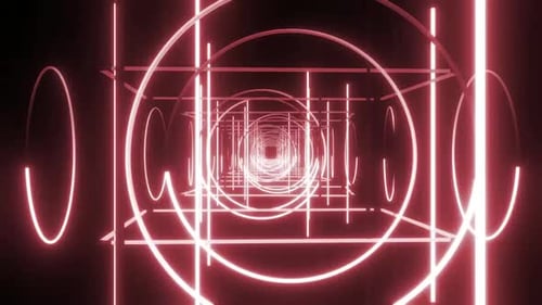 Dynamischer Neontunnel entführt die Zuschauer in die futuristische digitale Welt
