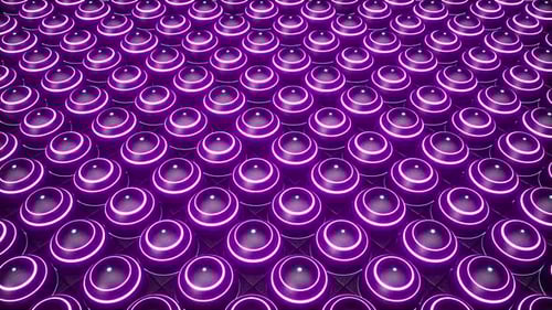 Glowing Striped Neon Lights on Hemispheres Tile Dj Loop Background