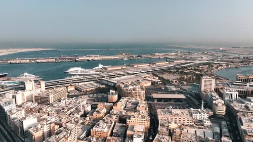 Aerial footage of Dubai, UAE