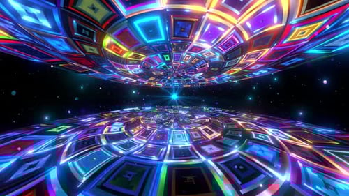 Colorful Retro Disco Floor Lights Seamless Loop Background