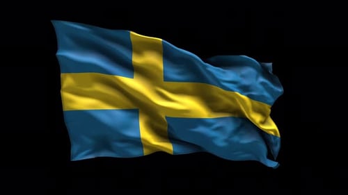 Waving Swedish Flag Alpha Channel