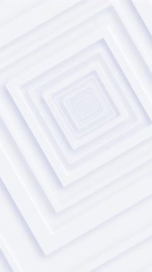 Minimalist White Geometric Squares Tunnel Loop Background