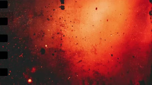 Fiery Grunge Film Overlay with Dust and Scratches