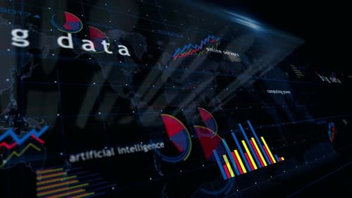Big data charts and graphs 3d diagram