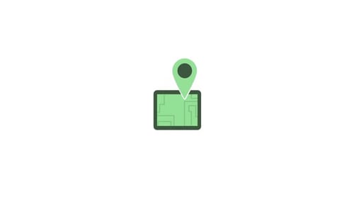 Flat Design Animated Map Pin Location Icon