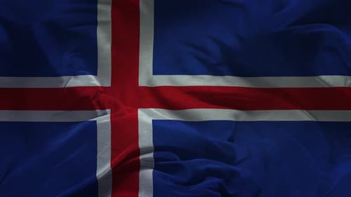 Realistic Waving Iceland Flag National Symbol Animation