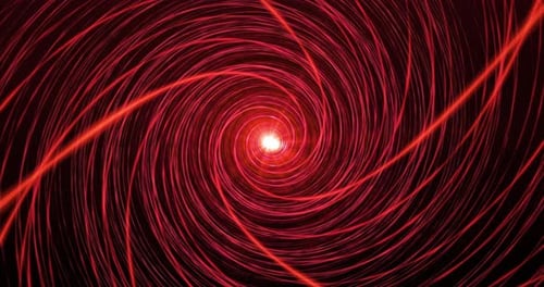Glowing Red Swirl Tunnel Loop Abstract Background