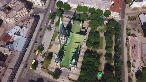 Elizaveta Church in central part of old city of Lviv, Ukraine