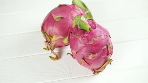 Fresh Pitahaya Fruits On Light Background.