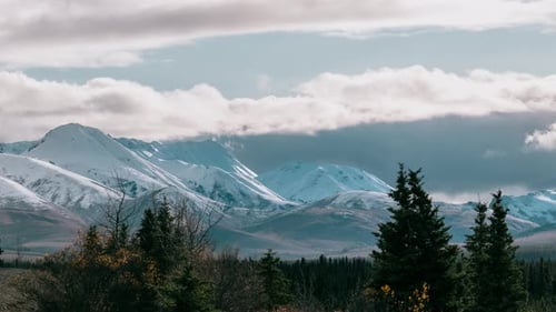 Timelapse of clouds over the Alaskan Range near, Mt. McKinley in Denali National Park