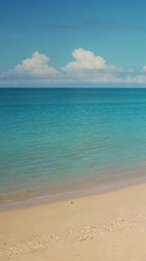 Aerial of Beauty Deserted Beach and Calm Sea