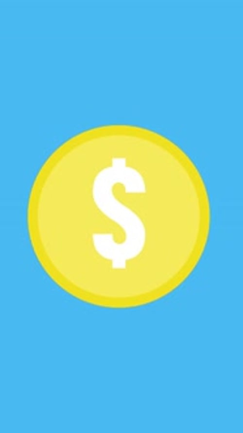 Golden Dollar Coin Spinning Animation