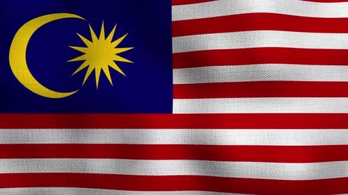 Waving Flag of Malaysia - Seamless Loop Animation