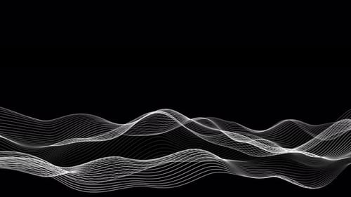 Animated Abstract Wavy White Lines Digital Background