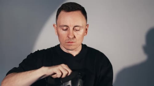 Inside View of FPV Drone Pilot Preparing with Modern Goggles