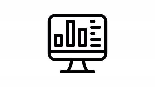 bar chart line icon animation