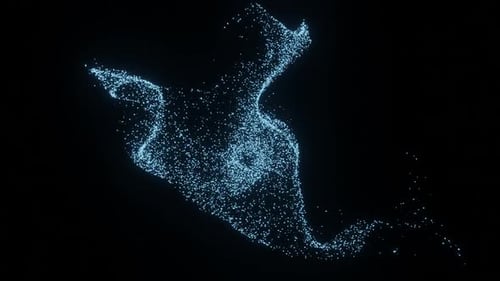 Blue Particle Flow Abstract Digital Background
