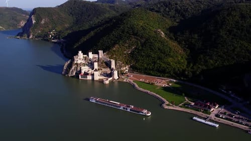 Golubac Fortress on the South Side of the Danube River in Golubac Serbia