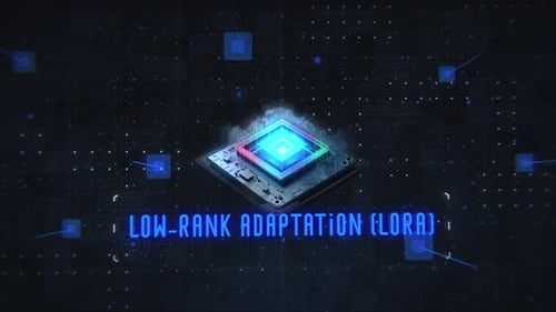 Futuristic Digital Processor Animation with Low-Rank Adaptation Text