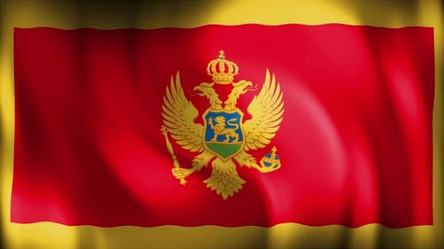 Montenegro National Flag Waving Loop Animation