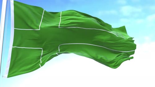 Waving Green Corporate Flag Loop Animation