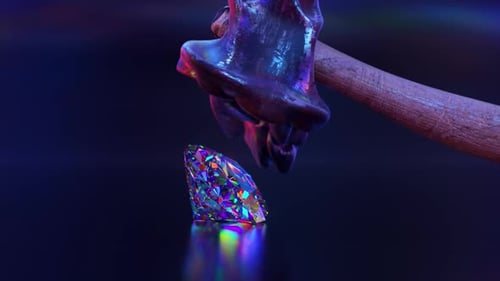 Fluid Hammer Impact on Indestructible Diamond Animation