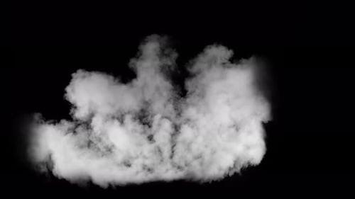 Fume Collection: A 4k shot of an outburst of massive steam spreading sideways from bottom on black b