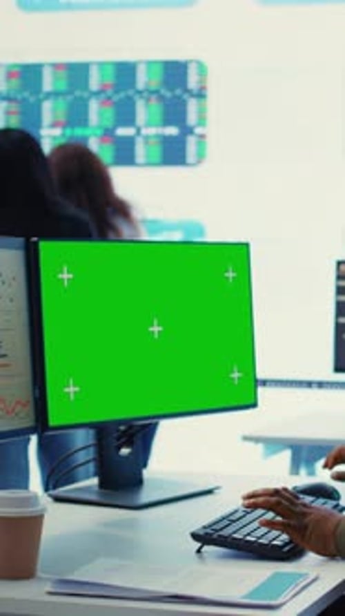 Vertical Video Business Analyst Examining Monthly Results and Performance Metrics Online