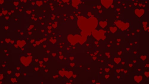 Animated Red Hearts Floating Upwards Background Loop
