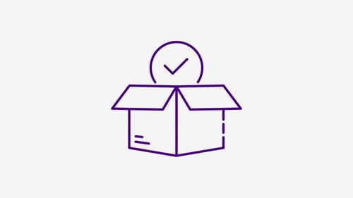 Animated Flat Design Delivery Box Icon Reveal