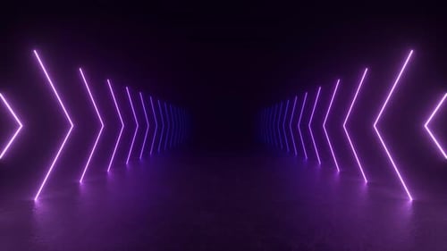 Dark Tunnel With Purple Light