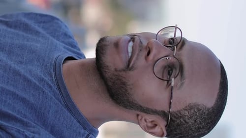 Smiling Young Adult Man Portrait Outdoors