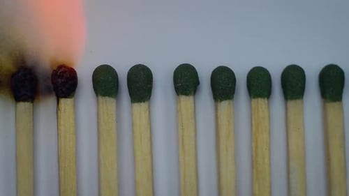 Matches Ignite in Chain Reaction