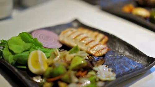 Close Up of Grilled Meat and Salad