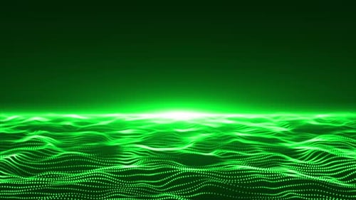 Green Particle Wave Background Loop V3