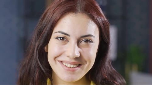 Happy Young Woman Smiling Close Up Portrait