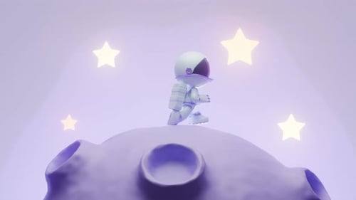 Cartoon Astronaut Loop Animation Satisfying Video