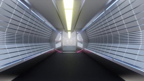 Technology Tunnel Space Station Futuristic Interior