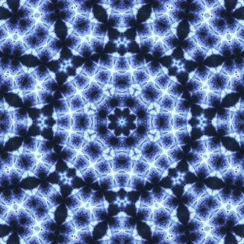 Dynamic Abstract Glowing Blue Kaleidoscope Pattern Background
