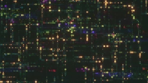 Der
Hex-Code der digitalen Maschine ist fehlerhaft. 3D-Renderanimation mit nahtloser Schleife