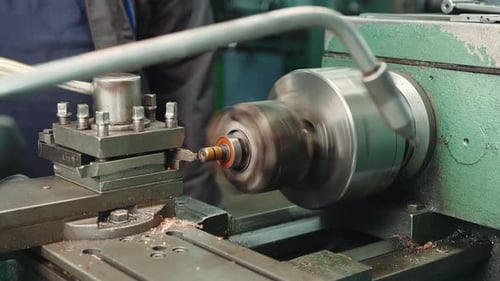 Metal Lathe Machining Metal Part in Factory