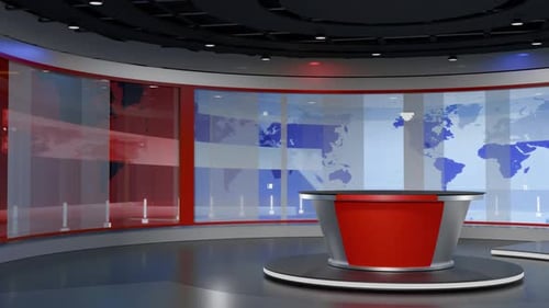 3D Virtual News Studio Ab002 Hintergrundschleife