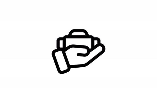 Minimalist Animated Hand Holding Camera Line Icon