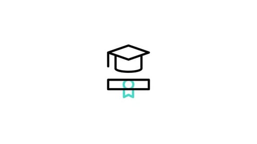 Minimalist Graduation Cap and Certificate Icon Animation