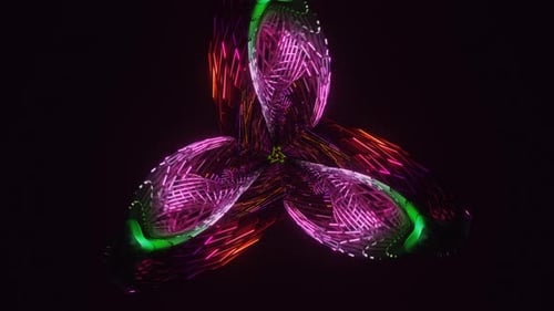 Abstrakte Bilder erstrahlen mit futuristischen Blitzlichtern in einem farbenfrohen VJ-Loop
