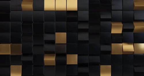 Fundo abstrato com padrão Gold Glitter Cube