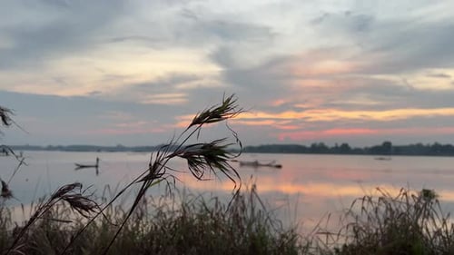 Beautiful sunset and lake