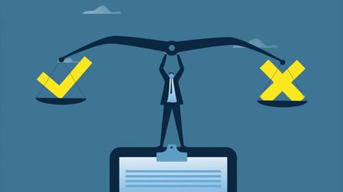 Right And Wrong İdea Business Flat Animation Background Loop 4k