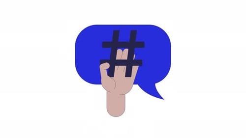 Hashtag im digitalen Marketing 2D-Animation