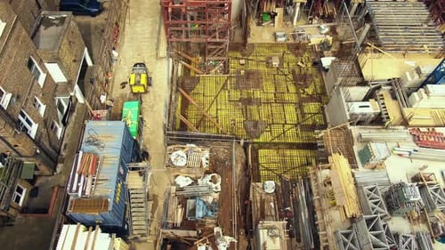 Vista desde arriba del sitio de construcción en Londres